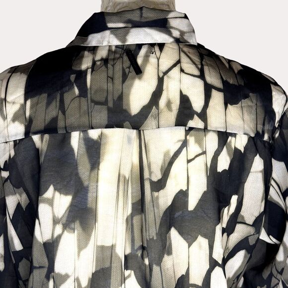 Calvin Klein Sheer Chiffon Button Front Blouse Top Abstract 28/38 S? am - Picture 4 of 6